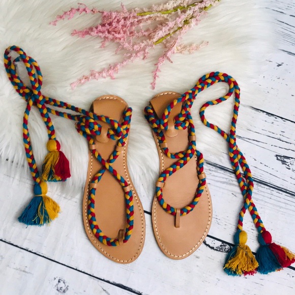 Soludos Shoes - Soludos Cotton Lace-up Flat Sandals